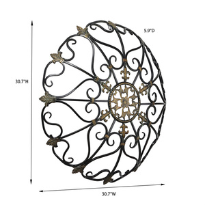 Décoration de ferme, ornements muraux en métal nordique faits à la main, cadre rond en fer rustique, décoration <span class=keywords><strong>murale</strong></span> <span class=keywords><strong>shabby</strong></span> chic - Product Image 2