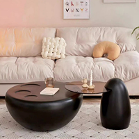 Zayshine nordique moderne verre crémeux FRP Base cadre verre comptoir Table basse cercle blanc salon meubles ensemble théière