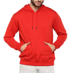 Sudadera con Capucha Lisa para Hombre, Sudadera Informal Roja, Ropa Deportiva de Algodón para Impresión y Sublimación - Product Image 1