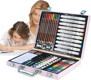 Nouvel ensemble de papeterie scolaire, kit de dessin, kit d'art pour artistes, ensemble de peinture avec des matériaux écologiques, boîte cadeau pour enfants, cadeaux de Noël - Product Image 1