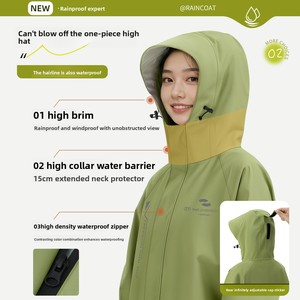 <span class=keywords><strong>Combinaison</strong></span> imperméable longue pour femmes et hommes, protection intégrale, tissu Oxford épais, coupe ample, randonnée, vélo électrique, adultes - Product Image 2