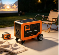 Station d'alimentation portable sur roulettes, générateur solaire LiFePO4 hybride MPPT, facile à transporter pour camping-car, camping et voyages