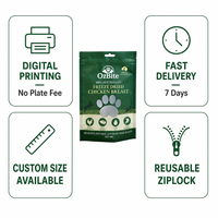 Sachet Doypack personnalisé imprimé pour aliments pour animaux de compagnie avec soufflet, fermeture éclair refermable, sac à fermeture Zip Lock, emballage laminé mat