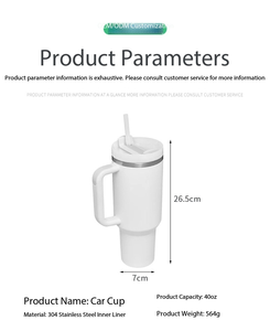 IStapromo Regalos Personalizados con Logotipo, Vaso Térmico de Acero Inoxidable de 40oz con Asa y Tapa con Popote, Aislamiento al Vacío de Doble Pared para Viajes en Coche - Product Image 2
