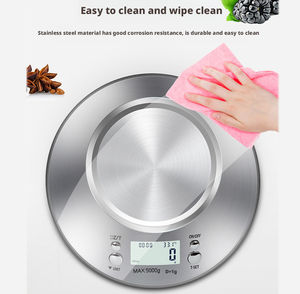 <span class=keywords><strong>Balance</strong></span> de <span class=keywords><strong>cuisine</strong></span> en acier inoxydable 5 kg/1 g avec bol, mesure numérique du poids pour la pâtisserie, utilisation domestique intelligente, alimentée par piles AAA - Product Image 3