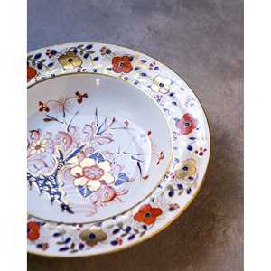 Gabriella P.'s Customizable Ceramic Tableware Deep <b>Plate</b> with Red Blue Flowers ABS Dinner <b>Soup</b> Decal Printing Hotels - Product Image 3