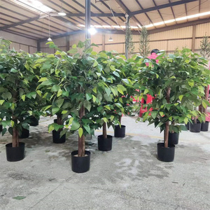 <span class=keywords><strong>Piccolo</strong></span> Bonsai Artificiale Decorativo da Pavimento per Ufficio Domestico, <span class=keywords><strong>Albero</strong></span> di Baniano con Vaso - Product Image 2