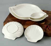 Vaisselle incassable pour restaurant, vaisselle en mélamine de qualité alimentaire, plat à dessert en forme de coquille