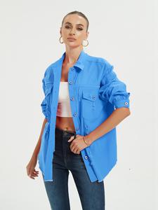 Long Sleeve Jeans Top Shirt Ladies Hole Ripped <b>Denim</b> Jacket <b>Coat</b> Women's Blouses Casual Lapel Top Winter <b>Coats</b> for Ladies Women - Product Image 3