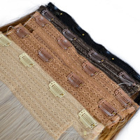 Extensions de cheveux brésiliens naturels, tissage à clipser en une seule pièce, double épaisseur