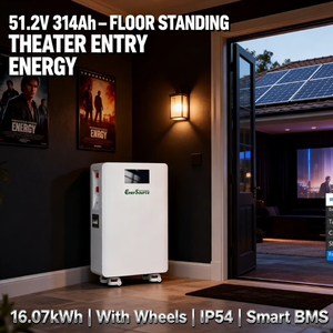 Batterie solaire 48V 51.2V 314Ah 16kWh pour systèmes de stockage d'énergie solaire, montage mural avec roues - Product Image 6