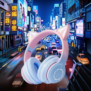 Hot-Bán Màu Sắc Thay Đổi Phát Sáng Tai Nghe Với Tai Mèo Cho Máy Tính Bảng Chơi Game - Product Image 3