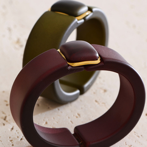 Xy thời trang Acrylic rộng Bangle Vòng tay phụ nữ hợp thời trang mạ vàng Chunky Cuff Bangle đồ trang sức - Product Image 5