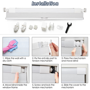 ZSTARR Stores plissés occultants sans perçage, sans fil, en nid d'abeille, ajustement parfait pour la maison et la chambre - Product Image 6