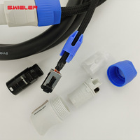 Câble de signal DMX Cat6 13AWG pour éclairage de scène, câble hybride 2-en-1 Powercon Cat6 avec connecteur RJ45 Powercon