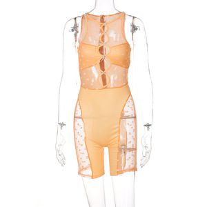 Combinaison Courte Femme Transparente et Évidée à Col Rond Profond, Meilleure Vente, Idéale pour le Club – Livraison Directe - Product Image 5
