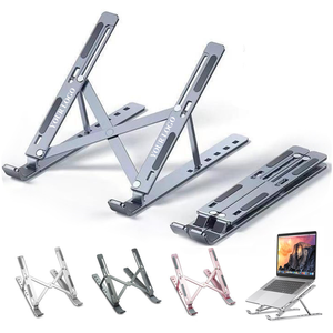 Support pliable en métal avec logo personnalisé pour ordinateur portable, article cadeau avec logo, support réglable pour livre <span class=keywords><strong>Mac</strong></span>, support pour ordinateur portable en alliage d'aluminium - Product Image 1