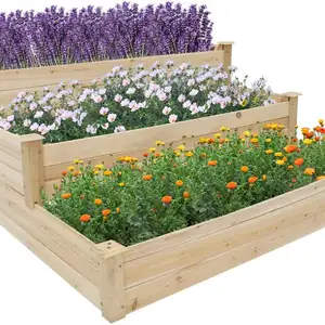 Jardín cama Cedar elevada jardín Kit de cama para cultivar hortalizas flores hierba caja interior al aire libre