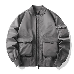 Outono Inverno Casaco Piloto dos homens com Stand Collar Casual Live Source Flight <span class=keywords><strong>Jacket</strong></span> para Workwear Frente Logo Posição - Product Image 5