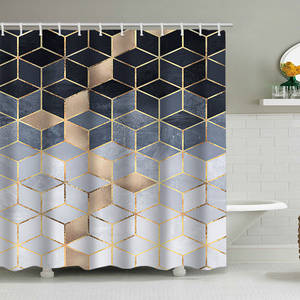 <span class=keywords><strong>Rideau</strong></span> de <span class=keywords><strong>douche</strong></span> moderne en polyester imperméable et anti-moisissure, motif marbre <span class=keywords><strong>nid</strong></span> <span class=keywords><strong>d</strong></span>'<span class=keywords><strong>abeille</strong></span>, avec 12 crochets - Product Image 3