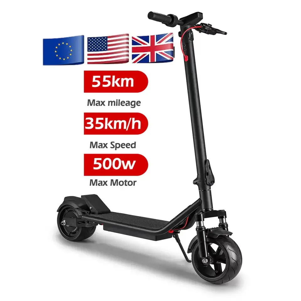 Châu Âu USA UK kho cổ E Scooter có thể gập lại 9 "rắn lốp 35 km/h đôi hệ thống treo 50km phạm vi 500W Xe tay ga điện