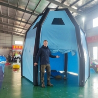 Tente gonflable bleue et blanche à rayures, forme dôme, imperméable, pour événements commerciaux et fêtes, à louer