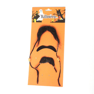 Accesorio para Disfraces de Halloween, Juego de 2 Piezas de Barba Negra Divertida Estilo Pirata con Cinta Adhesiva de Doble Cara - Product Image 3