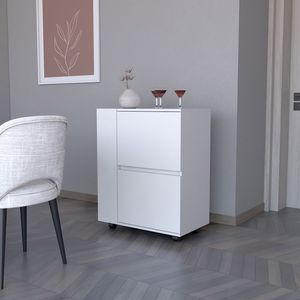DB White Bar Cart Belleville Armarios elegantes para sala de estar - Product Image 2