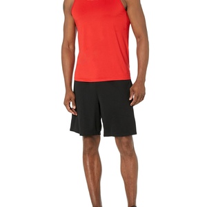 Débardeur de sport sans manches personnalisé avec logo, rouge, pour entraînements d'été, vêtements de sport pour vétérinaires, tenue de course - Product Image 4