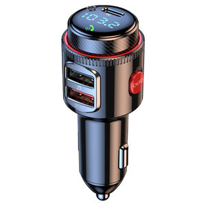 Reproductor MP3 para Auto, Transmisor FM, Cargador de Auto Bluetooth con Carga Rápida PD QC3.0 USB C con Pantalla de Voltaje, Proveedor OEM - Product Image 1