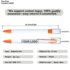 <b>Best</b> Selling Custom Logo 1.0mm Writing Width Ballpoint Pens for Plastic Press Cheap School Office Business <b>Men</b> Birthday Gift - Product Image 4
