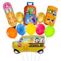 Retour à l'école Écologique Cérémonie d'entrée Déco Cartoon Autobus scolaire Papeterie Série Fête Décoration Ballons