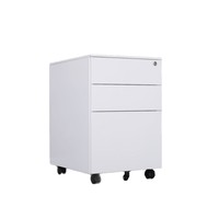 Archivador de Oficina de Acero con Tres Cajones, Móvil, con Cerradura, Diseño Moderno y Simple, Transfronterizo