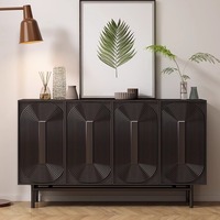 Buffet en bois massif, armoire de rangement de grande capacité, armoire à thé, armoire décorative de style vintage, table console pour salon