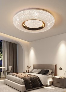 Plafonnier moderne à double anneau LED blanc et or pour véranda, vente chaude - Product Image 4