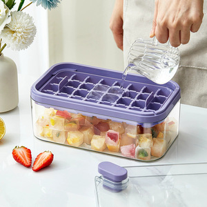 Moule à glaçons DIY d'été, lot de 2, personnalisable, 64 compartiments, en plastique, avec couvercle et <span class=keywords><strong>bac</strong></span> de rangement - Product Image 3
