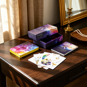 Jeu de cartes de tarot fantastiques, impression couleur, finition brillante, coins arrondis, emballage en boîte cadeau, collection de racontage d'histoires, Risinggame - Product Image 1
