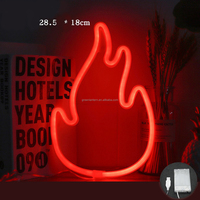 Flamme forme Led enseigne au néon lampe chaud rose bleu rouge Bar boutique fête vacances décoration de la maison USB AA à piles enseigne au néon lumière