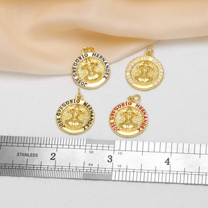 ASJEWELRY Medalla Religiosa Católica de Cobre Chapado en Oro de José <span class=keywords><strong>Gregorio</strong></span> Hernández para Collar, Pulsera, Fabricación de Joyas pdtb977 - Product Image 3