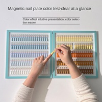 Livre d'échantillons magnétique pour vernis à ongles Pure Color 180/270 couleurs, album de présentation de couleurs en acrylique détachable, finition mate dépolie, anti-poussière, personnalisable pour salon