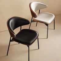 Ensemble table et chaises de salle à manger en bois massif moderne, couleur personnalisée, siège en cuir pour la maison, le café, le restaurant