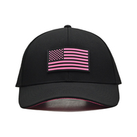 Casquette de baseball à 6 panneaux M Manufacturer, logo en caoutchouc drapeau américain personnalisé, casquette de golf intérieure personnalisée, réglable