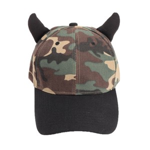 Gorra de Béisbol Unisex con Estampado de Camuflaje y Cuernos de Diablo, Gorra Casual de Estilo Urbano, Material de Sarga de Poliéster y Algodón - Product Image 5