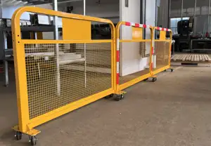 Barricada de metal para segurança do armazém, com fio de proteção, barreira de trilho, barreira de controle de multidão