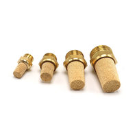 Filtre silencieux d'échappement pneumatique en cuivre fritté à filetage NPT, suppresseur de bruit en laiton pour composants pneumatiques