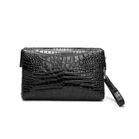 Pochette en cuir véritable personnalisée, sac à main de luxe en cuir, portefeuille d'affaires pour hommes, vente en gros, fabricant OEM ODM