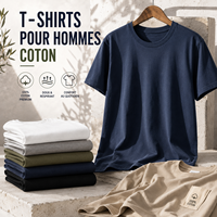 T-shirts pour hommes en coton, col rond, manches courtes, doux, respirants, décontractés, basiques, avec logo personnalisé, pour tous les jours, haut de gamme, été