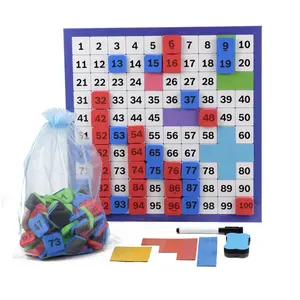 Math Hundred Board 1-100 Numbers Learning Educational Toys Colorful Counting Board Game for Preschool kids