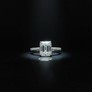 Anillo <span class=keywords><strong>de</strong></span> compromiso y boda grande para mujer, moderno, <span class=keywords><strong>de</strong></span> <span class=keywords><strong>plata</strong></span> <span class=keywords><strong>925</strong></span>, con corte esmeralda <span class=keywords><strong>de</strong></span> 3 quilates, cuadrado, clásico, con diamantes completos <span class=keywords><strong>de</strong></span> moissanita - Product Image 4