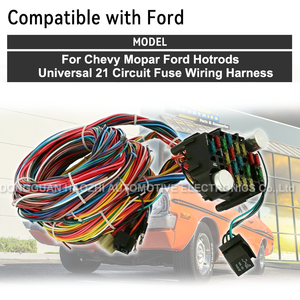 Faisceau de câblage à 21 circuits Kit universel Hotrod pour Chevy Mopar Jeep Hotrods GM Assemblages de câbles personnalisés Boîte à fusibles Câbles - Product Image 2